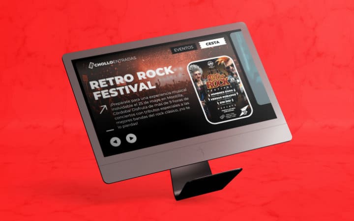 Computer displaying the festival's website.