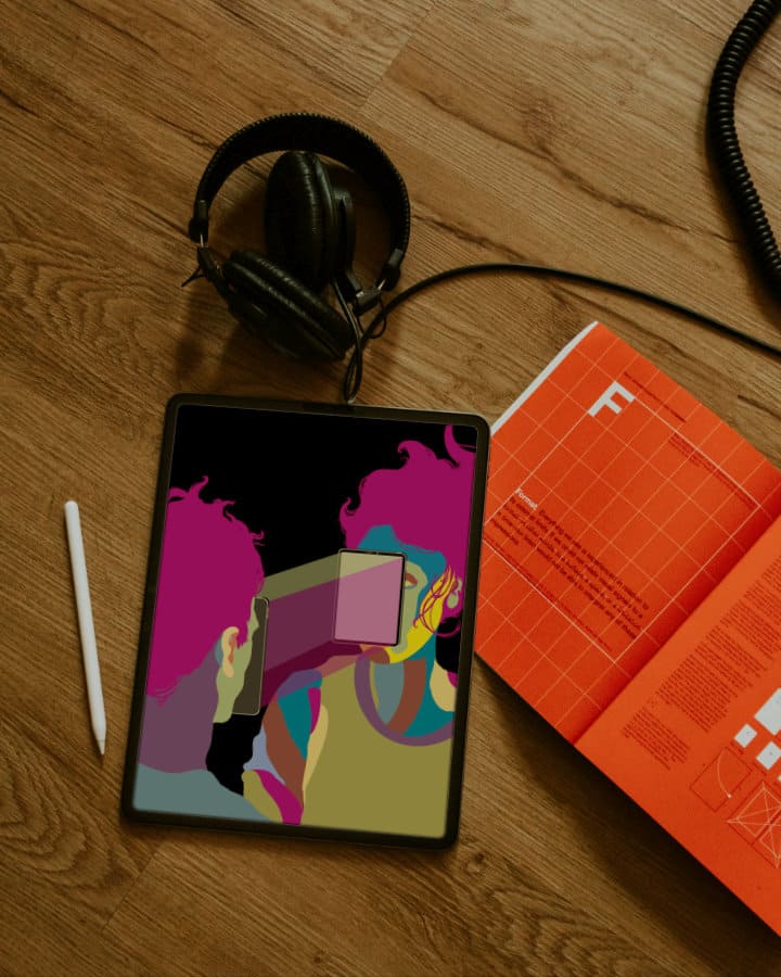 Sketch and creative process of the 'Presence' poster for Cuarto de Tono.