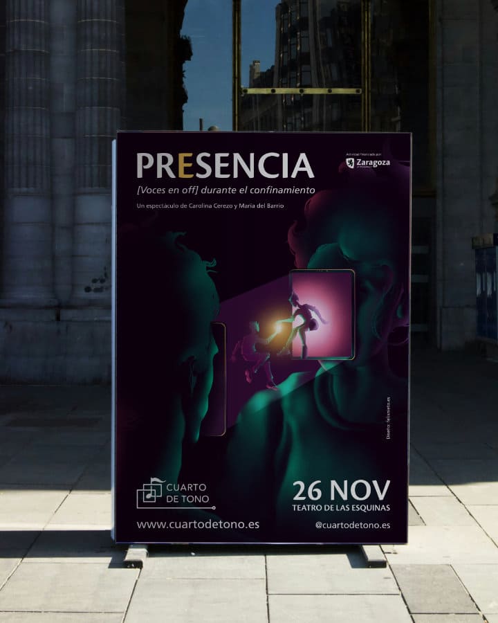 Poster of 'Presence' at the door of a theater.