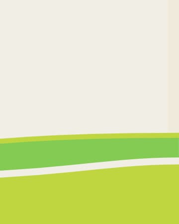 Fondo decorativo de la ilustración: amanecer simbólico hecho en gráficos vectoriales planos con un campo verde en varios tonos y el sol rojo del amanecer.