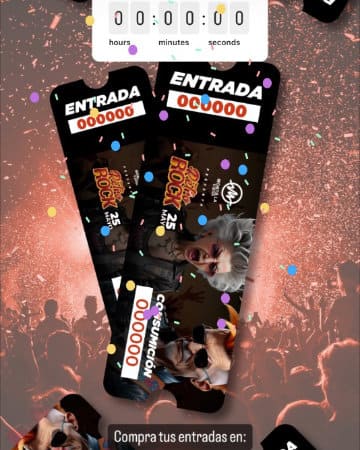 Boletos físicos del 'Retro Rock Festival'.